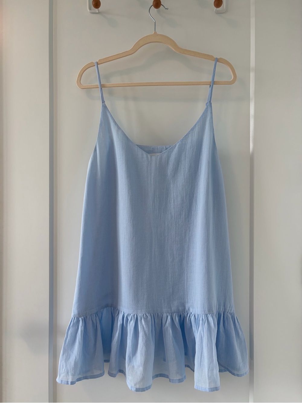 The Handloom Liv Mini Ruffle Dress - Light Blue One Size Fits Most